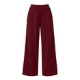 thumbnail image 5 of SYwaren Wide Leg Sweatpants for Women Casual Loose Fall Drawstring Comfortable Solid Elastic Waist Pocket Full Length Pants, 5 of 9