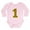 Petal Pink, variant on CafePress - Number 1 Body Suit - Long Sleeve Cotton Baby Bodysuit