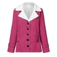 thumbnail image 5 of Lovskoo Womens Fleece Winter Jackets Plush Lapel Button Slim Long Sleeve Fuzzy Jackets Warm Furry Blazer Faux Fur Sherpa Coat Hot Pink, 5 of 6
