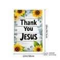 thumbnail image 4 of AMHNF Thank You Jesus Linen Garden Flag with Sunflowers and Blue Berries for Spring Summer Home Outdoor Garden Yard Door Decor 12x18 inch, 4 of 5
