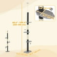 thumbnail image 3 of PawHut 88.5"-100.5" Floor to Ceiling Cat Tree with Scratching Posts, Grey, 3 of 10