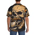 thumbnail image 3 of Fotbe Grim Coffee Skull Camisa Estampada de Manga Corta para Hombre, Casual de Verano, Estilo Playero, Sin Arrugas-3X-Large, 3 of 5