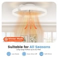 thumbnail image 5 of EDX Low-Profile Ceiling Fan with Light & Remote, Bluetooth App Control, Reversible Motor, Dimmable LED 3000K-6500K, Memory Function, 1-6H Timer, Quiet 44dB Flush Mount Fan, 5 of 10