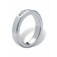 thumbnail image 2 of PalmBeach Jewelry Men's 1.85 TCW Emerald-Cut Cubic Zirconia Wedding Band in Platinum-plated Sterling Silver Sizes 7-16, 2 of 7