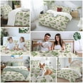 thumbnail image 6 of Gray Green Duvet Cover Set Twin Size Eucalyptus Leaves Linen Background Soft Lightweight Comforter Covers 4 Piece Bedding Set with 1 Duvet Cover 1 Bed Sheet & 2 Pillow Shams, 6 of 8