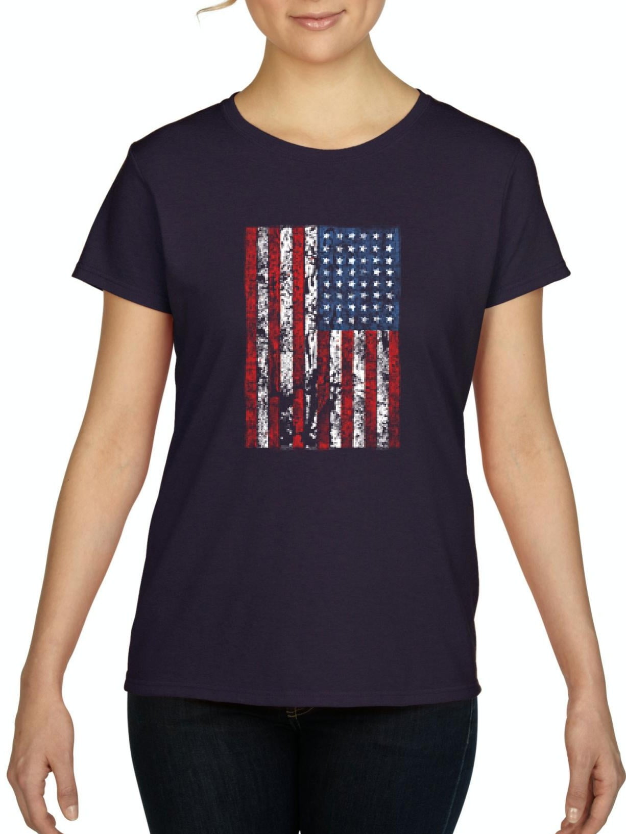 Mom's Favorite - Womens USA Flag Vintage Proud Country American Short ...