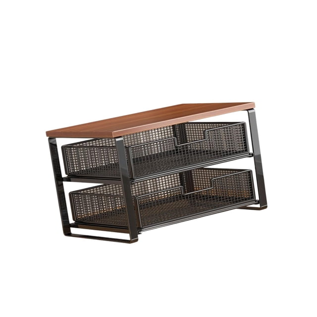 predolo Coffee Station Organizer Coffee Bar Accessories Desktop High Capacity Pod Drawer Black 2 Tier
