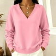 thumbnail image 5 of Horkkom Oversized Sweatshirt for Women Pullover Solid Color V Neck Sweatshirt Casual Loose Sweat Shirts S, 5 of 6
