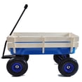 thumbnail image 4 of Collapsible Folding Wagon, Push Pull Foldable Beach Wagon Cart with All-Terrain Wheels, Heavy Duty Utility Grocery Wagon for Outdoor Camping Garden Sport Shopping,Blue+White, 4 of 9