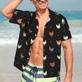thumbnail image 5 of Picia Funny Chicken Gentle Cotton Regular Fit Short Sleeve Casual Hawaiian Shirt for Men-Large, 5 of 9
