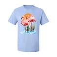thumbnail image 2 of Wild Bobby, Flamingo Love Print, Animal Lover, Men Graphic Tee, Light Blue, Large, 2 of 4