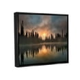 thumbnail image 3 of Stupell Industries Mysterious Lake Reflection Sunset Forest Photograph Jet Black Floating Framed Canvas Print Wall Art, Design by Dennis Frates, 3 of 6