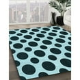 thumbnail image 2 of Ahgly Company Indoor Square Patterned Deep Teal Green Area Rugs, 5' Square, 2 of 6