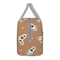 thumbnail image 4 of XMXT Lunch Bag Women, Spaceship Cartoon Print Large Lunchbox Insulated Lunch Box for Work School, Brown, 4 of 9