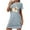 Blue, variant on Sakmal Halloween Nightgowns for Women Ultra-Soft Black Playful Sleep Dress Ghost Print Short Short Sleeve Crew Neck Nightgowns S-2XL