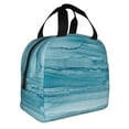 thumbnail image 2 of Honeii Teal Turquoise Fluid Stripes Print Lunch Bag Women, Lunch Box Lunch Bag for Women Adult Men, Small Leakproof Cute Lunch Tote Large Capacity Reusable, 2 of 8