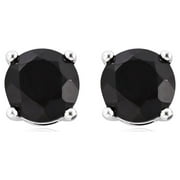 Shop LC Women Sterling Silver Black Spinel Stud Earrings Push Back Jewelry Ct 2.2 Birthday Mothers Day Gifts for Mom