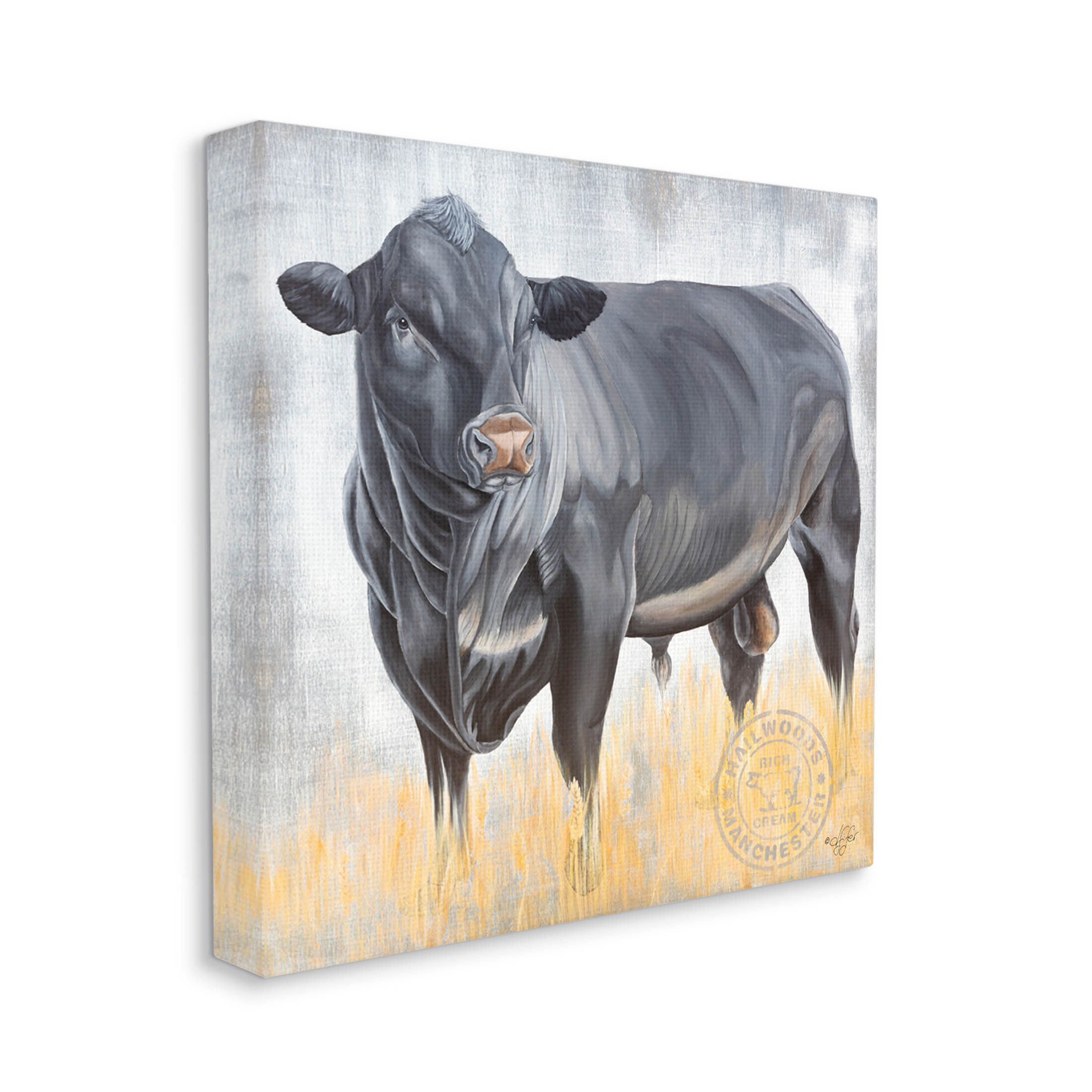 Stoic Cattle Farm Portrait Animals & Insects Graphic Art Gallery Wrapped Canvas Print Wall Art
