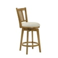 thumbnail image 4 of Armen living Isla 26 in. Amber Glow Counter Height Rubberwood Swivel Barstool with Ivory Fabric Seat, 4 of 12