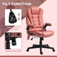 thumbnail image 5 of HOMCOM 6 Point Vibrating Massage Office Chair with Heat, Microfiber High Back Executive Office Chair with Reclining Backrest, Armrests, Orange-red, 5 of 9