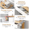 thumbnail image 6 of Gymax Kitchen Island on Wheels Rolling Kitchen Cart w/ Drawer & Storage Cabinet Spice Rack, 6 of 10
