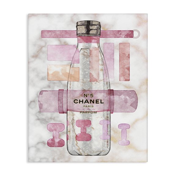 Stupell Industries Contemporary Fashion Exercise Bottle Pink Home Sports Equipment Canvas Art, 16 x 20, by Ziwei Li