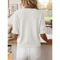 thumbnail image 4 of Anygrew Women's Lightweight Knit Cardigan - Tie Front Ruffle Short Sleeve Open Front Summer Cover Up Sweater Top, 4 of 6