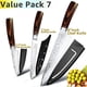 thumbnail image 1 of Juego de Cuchillos de Cocina Cuchillos Chef Santoku Cuchillos Japoneses de Acero Inoxidable Cuchillos Utilitarios con Hoja Martillada Forjada Ultra Afilada para Cortar, Rebanar y Cortar, 1 of 7