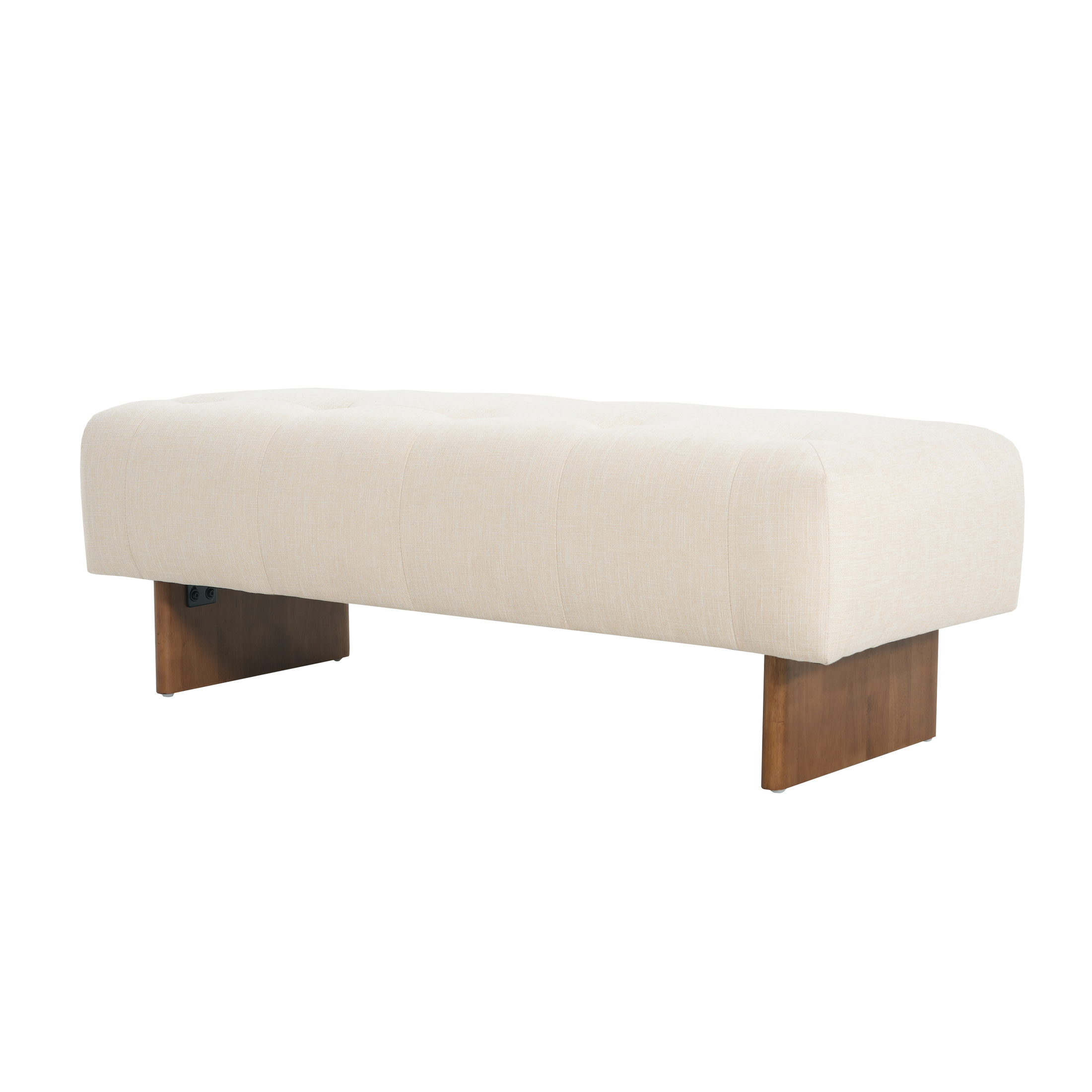Christopher Knight Home 49.75" Rectangular Tufted Ottoman Bench, Upholstered Linen Fabric, Beige