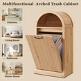 thumbnail image 6 of SinCiDo Fluted Arched Tilt-Out Trash Can Cabinet, 10 Gallon Hidden Garbage Can with Storage Basket for Kitchen, Living Room, Natural, 6 of 7