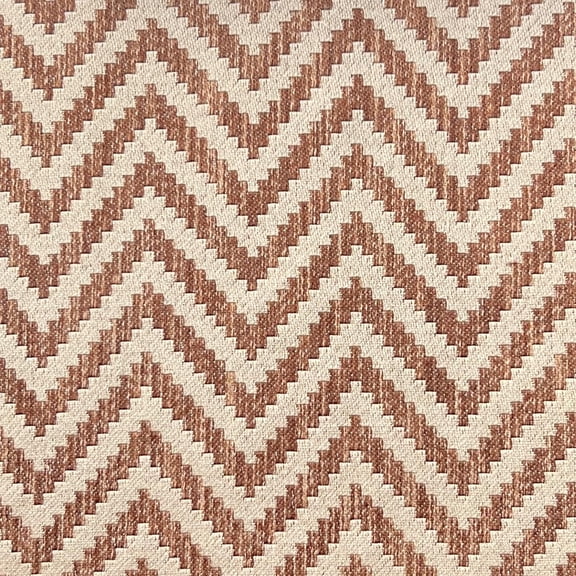 Decora Furnishings Herringbone Design Jacquard Material Polyester-Cotton Fabric Blend for Upholstery, Chair, Window Treatments, Craft - Width 54 inches - Fabric by The Yard (Brown)