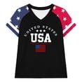 thumbnail image 5 of America 250 Tshirt Women's Casual Solid V Neck Short Sleeve Tee Everyday Tshirts for Women Black L, 5 of 5