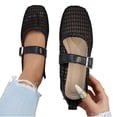 thumbnail image 4 of YgkuHd Slip-On Flats for Women Transparent Mesh Casual Shoes with Breathable Mesh Upper, Trendy Plus Size Spring Summer Comfortable Footwear,Black_42, 4 of 9