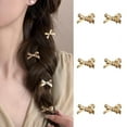 thumbnail image 7 of 6 Pcs Bow Hair Clips Gold Metal Side Bang Hair Clips Mini Bow Clip for Hair Cute Simple Bow Hairpins Barrettes Golden Bowknot Side Clips Fashion Party Hair Accessories for Women, 7 of 7