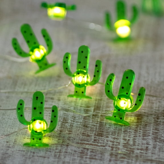 Northlight LED Cactus Fairy Lights - Warm White - 2.75' Silver Wire - 10ct