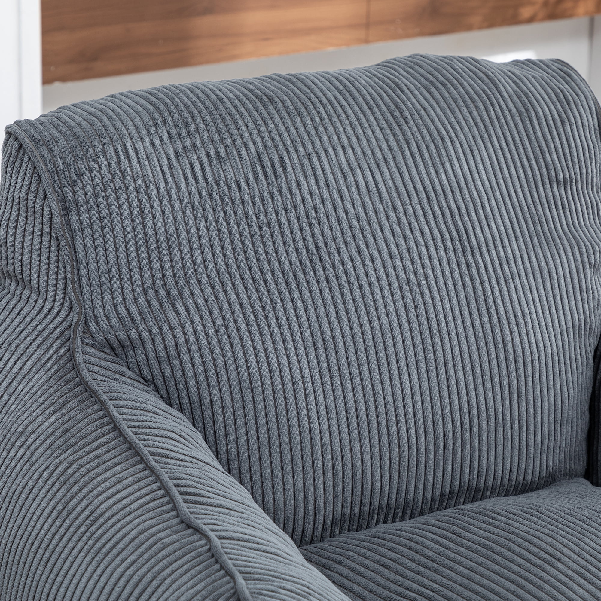 Giant Bean Bag Chair Sofa for Adults and Teens - Comfy Corduroy Large Bean Bag with Armrests for Bedroom, Living Room, Adult Lazy Sofa Couch Chair with Filler Included