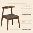 thumbnail image 5 of Christopher Knight Home Mid-Century Modern Faux Leather Dining Chairs Set of 2, Walnut+Brown, 5 of 8