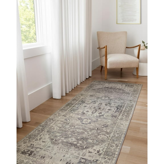 Loloi Hathaway Printed Oriental Steel / Ivory Area Rug