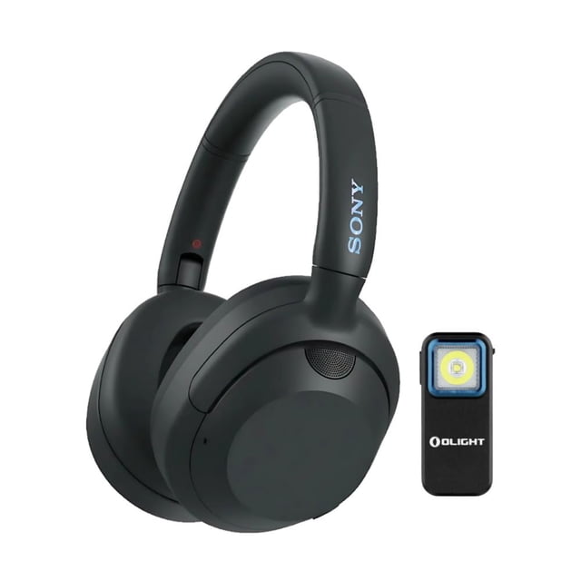 Auriculares Inalámbricos Sony ULT WEAR con Cancelación de Ruido Over-Ear (Negro) Paquete con Clip Recargable con Luz Blanca y Roja (2 Artículos)
