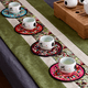 thumbnail image 5 of Posavasos de tela con bordado floral para bebidas, diseño étnico vintage, 5 of 5