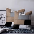 thumbnail image 2 of Brown Grey Geometric 20x20 Pillow Covers Set of 2, Modern Black White Abstract Art Throw Pillow Covers Decorative Couch Cushion Case, Microfiber Square Pillowcases for Bedroom Car Living Room, 2 of 7