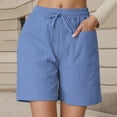 thumbnail image 2 of Summer Shorts for Women 2025, Plus Size Athletic Shorts for Women,Women's Beach Shorts Casual High Waist with Elastic Waistband and Pockets Comfortable Loose Fit Summer for Women, 2 of 5