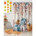 thumbnail image 5 of Thanksgiving Fall Shower Curtains for Bathroom, Pumpkin Leaf Watercolor Linen Texture Waterproof Fabric Shower Curtain for Bathroom Bathtub Decoration, Machine Washable, 60"x72", 5 of 9