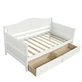 thumbnail image 3 of INCLAKE Wooden Twin Daybed Frame with 2 Drawers, Wooden Sofa Bed for Bedroom Living Room Guest Room, Twin Size Daybed with Storage Drawers for Kids Toddler Teens Adults (White), 3 of 7