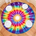 thumbnail image 2 of Rainbow Tie Dye Radial Pattern Round Fitted Tablecloth with Elastic Edge,Dining Table Cover Waterproof,Outdoor Round Tablecloth for Camping,Dining,Indoor and Outdoor, 2 of 7