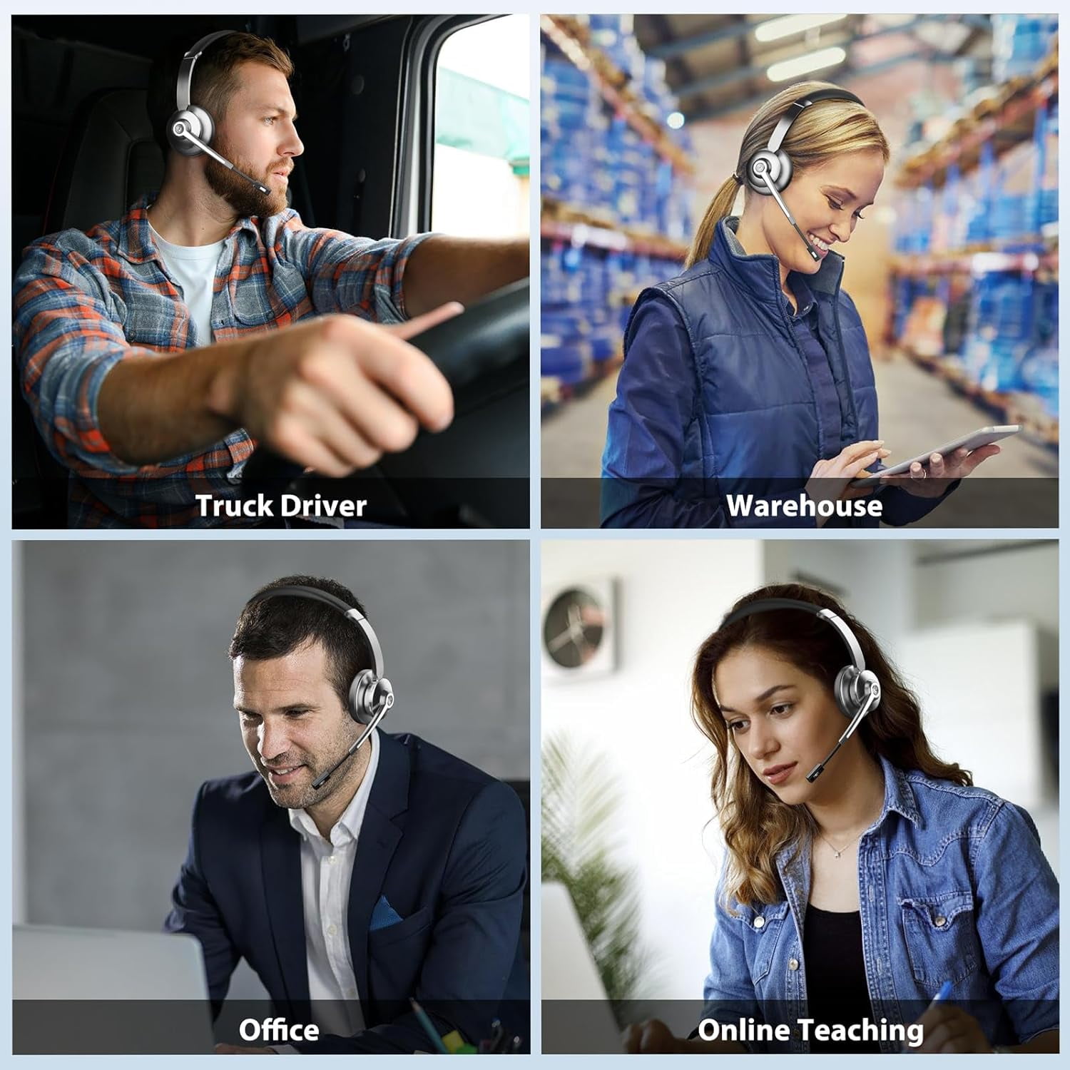 Noise cancelling headset with mic for online teaching new arrivals