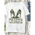 thumbnail image 2 of Pure Cotton PRaYeR WaRRioR High Heeled Shoes Women's T-Shirt Comfort Fit Tee Tee For adult, Men, Women, Teen, Teenager, adolescent, Youth, 2 of 5