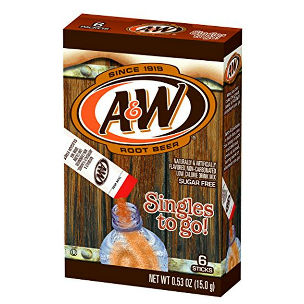 A&W Singles To Go Powder Packets Sugar Free, NonCarbonated Root Beer