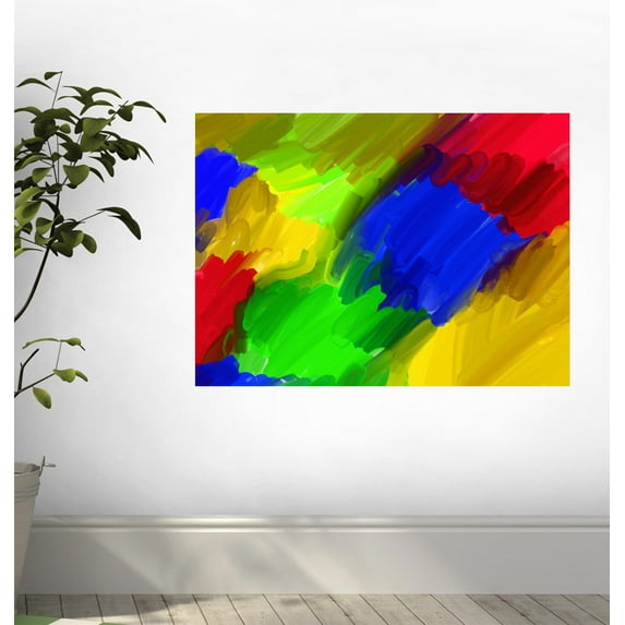 Artistic Oil Canvas Paint Wall Decal WM300007 by Wallmonkeys (18 in W x 13 in H)