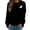 Black, variant on Gsakboxl Sweaters for 2026 Women Halloween Sweatshi Comfortable Long Sleeve Hoodless Pullover 2D Holiday Print Casual Loose Fit Athletic Daily Sportswear Tops Fall